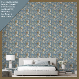 Regency Era Cameo und Floral Damask Inspiriert Tapete