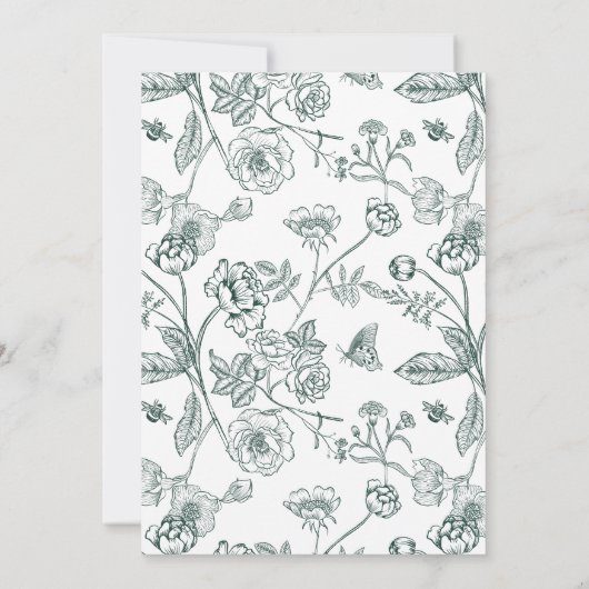 Regency Era Emerald Monogram Wappen Wedding Einladung (Rückseite)