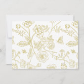 Regency Era Gold Floral Wedding Details Card Einladung (Rückseite)