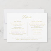 Regency Era Gold Floral Wedding Details Card Einladung (Vorderseite)
