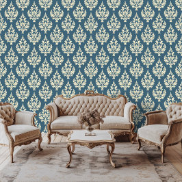 Regency Era Inspiriert Damask Blätter Tapete