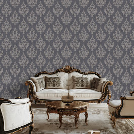 Regency Era Inspiriert Damask Scroll Leafpaper Tapete