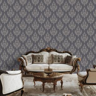 Regency Era Inspiriert Damask Scroll Leafpaper Tapete