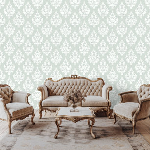 Regency Era Inspiriert Damask Scroll Leafpaper Tapete