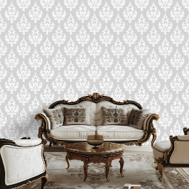 Regency Era Inspiriert Damask Scroll Leafpaper Tapete