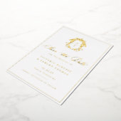 Regency Era Monogram Crest Wedding Photo Folieneinladung (Gedreht)