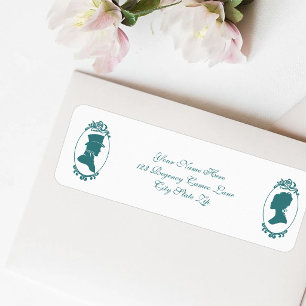Regency-Era-Paar-Cameo-Silhouette Türkis-Romantik