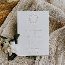 Regency Era Wappen Beige Monogram Wedding