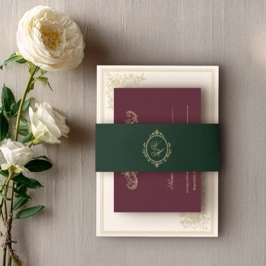 Regency Era Wedding Belly Band with Monogram Crest