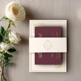 Regency Era Wedding Belly Band with Monogram Crest