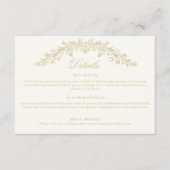 Regency Era Wedding Elegant Heirloom Details Begleitkarte (Vorderseite)