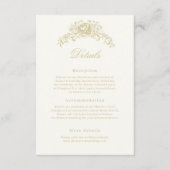 Regency Era Wedding Elegant Heirloom Details Begleitkarte (Vorderseite)