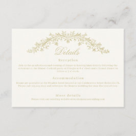 Regency Era Wedding Elegant Heirloom Details Begleitkarte