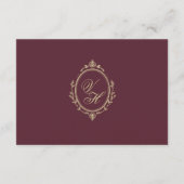 Regency Era Wedding Elegant Heirloom Details Begleitkarte (Rückseite)