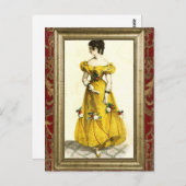 Regency Fashion - Gelb Postkarte (Vorne/Hinten)