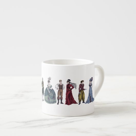 Regency Fashion Jane Austen Espresso oder Tea Tass Espressotasse (Vorderseite Rechts)