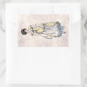 Regency Fashion - Lady #1 - 4 Aufkleberblatt Rechteckiger Aufkleber (Tasche)
