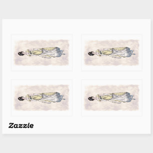 Regency Fashion - Lady #1 - 4 Aufkleberblatt Rechteckiger Aufkleber