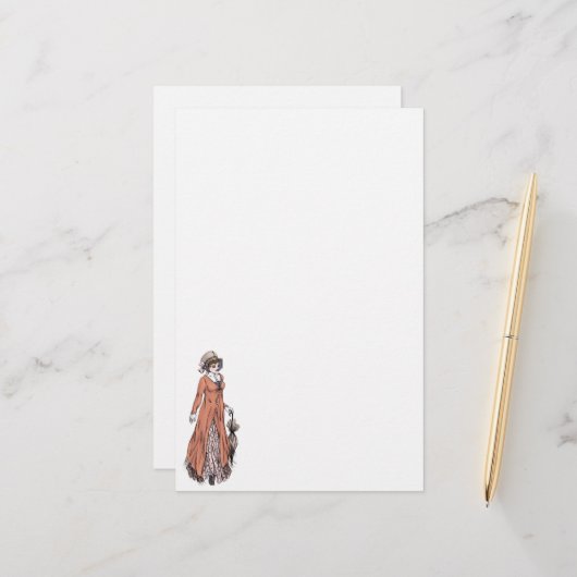 Regency Fashion Stationery - Lady #2 Briefpapier (Vorderseite/Rückseite Beispiel)