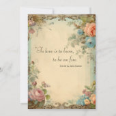 Regency Floral Journal Page Austen Zitat Einladung (Rückseite)