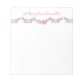 Regency Floral Rose Garland Personalisiert Notizblock (Vorderseite)