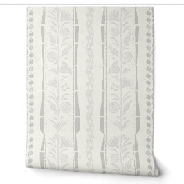 Regency Floral Sophisticated Streifen - Hellgrau  Tapete