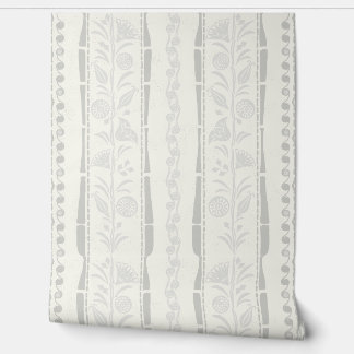Regency Floral Sophisticated Stripes - Light Gray Tapete