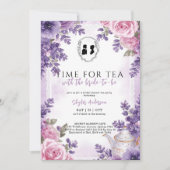 Regency Floral Tea Party bridal shower Einladung (Vorderseite)