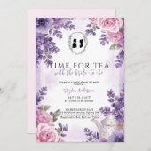 Regency Floral Tea Party bridal shower  Einladung (Vorne/Hinten)