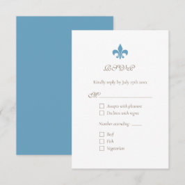 Regency French Blue Lilie Chic RSVP Karte