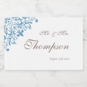 Regency French Blue Lilie Gastgeschenk Hochzeit Schaumweinetikett (Einzelnes Label)