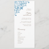 Regency French Blue Lilie Pattern Wedding Programm (Vorderseite)