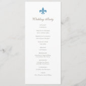 Regency French Blue Lilie Pattern Wedding Programm (Rückseite)