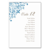 Regency French Blue Lilie Pattern Wedding Tischnummer (Rückseite)