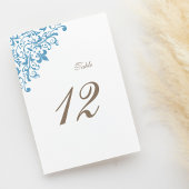 Regency French Blue Lilie Pattern Wedding Tischnummer