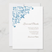 Regency French Blue Lilie Wedding Foto Dankeskarte (Rückseite)