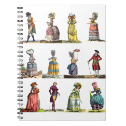 Regency French Fashion Design Marie Antoinette Notizblock