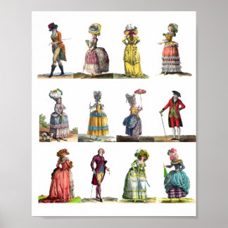 Regency French Fashion Design Marie Antoinette Poster