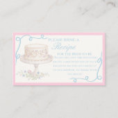 Regency Garden Party Request Recipe Bridal Shower Begleitkarte (Vorderseite)