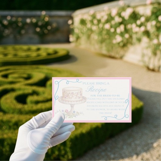 Regency Garden Party Request Recipe Bridal Shower Begleitkarte