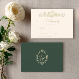 Regency Garden Vintage Classic Romantic Wedding RSVP Karte