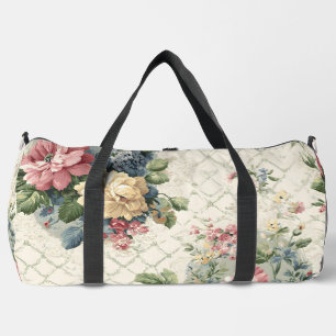 Regency-Garten-Gitter-Blumenmuster Duffle Bag