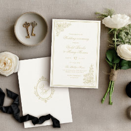 Regency-Garten Vintage-Klassiker Romantische Hochz Einladung