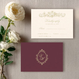 Regency-Garten Vintage-Klassiker Romantische Hochz RSVP Karte