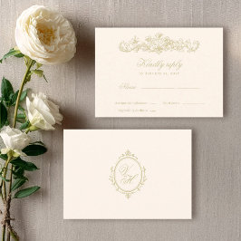 Regency-Garten Vintage-Klassiker Romantische Hochz RSVP Karte