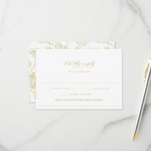 Regency-Gold-Allergie-Diät-Beschränkung-Hochzeit RSVP Karte