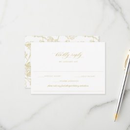 Regency Gold Allergy Diät restriktive Hochzeit RSVP Karte