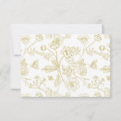 Regency Gold Floral Meetings RSVP Karte (Rückseite)
