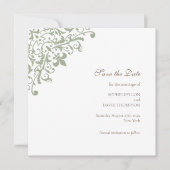 Regency Green Fleur de Wedding speichern das Datum Save The Date (Vorderseite)