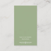 Regency Green Hochzeitszeremonie-Programm Begleitkarte (Rückseite)